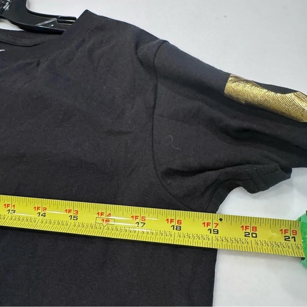 True Religion BLACK with Gold Foil Logo Soft Cotton T-Shirt Unisex size S